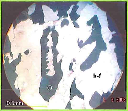 Granophyric Quartz In K-Feldspar photomicrograph image