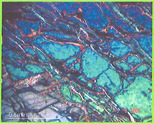 Olivine With Chrysotile Veinlets photomicrograph image