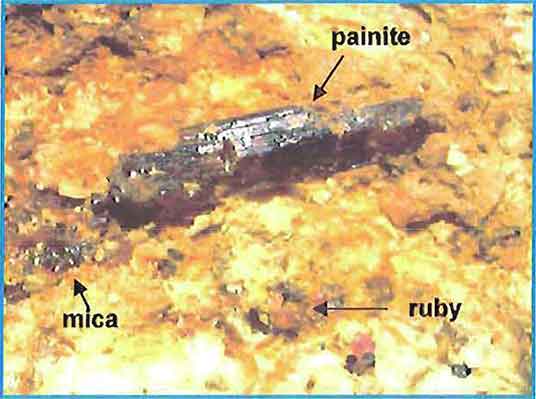 Painite and Ruby in Matrix photo images